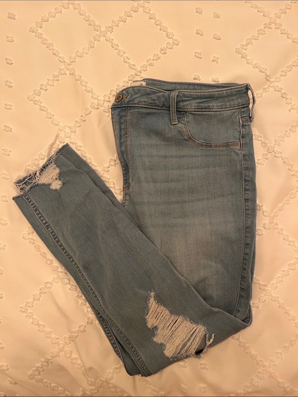 Hollister Light Blue Distressed Skinny Jeans